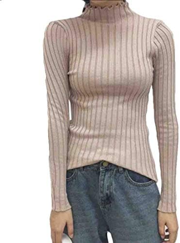 EKU Women's Winter Sweaters Slim Pullover High Neck Long-Sleeved Jumper