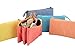 UQueen Fashion Creative Candy Color Three Layer Large Capacity Zipper Cosmetic Makeup Storage Bag,Simple Lovely Cute Canvas Multi-functional Stationery Pencil Pen Case Bag(blue)