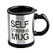 Stainless Steel Coffee Mug Self Stiring Mugs Electric Automatic Mixing Cups for Stir Coffee Milk Mix Juice Drink and Plastic 300ml 12-16 OZ (Black)