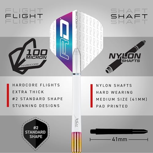 RED DRAGON Javelin Spectron - Premium Tungsten Steeltip Darts Set with Dart Flights and Dart Shafts (Stems) - Available in 20g, 22g, 24g, 26g