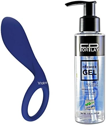 Nalone Tango Unisex Vibrating Love Ring Blue with Free Premium Water-based Personal Lubricant 5 Oz Forplay Premier Gel