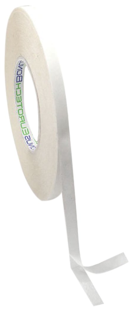 BONUS Eurotech 2BT45.00.0006/045A# 0 Double Sided Adhesive Tape, Solvent Acrylic Adhesive, Width 6 mm, Length 45 m, Thickness: 0.15 mm, White