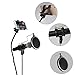 VIMVIP 3-in-1 Recording MV Professional Phone Microphone Stand Support with Angle Adjustment 360° Swivel Holder, Including: Mic Stand, Phone Mount and Pop Filter for iPhone, Samsung, and More (Black)