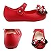 iFANS Girls Sweet Dot Bow Princess Sandals Shoes Mary Jane Flats for Toddler/Little Kid Red