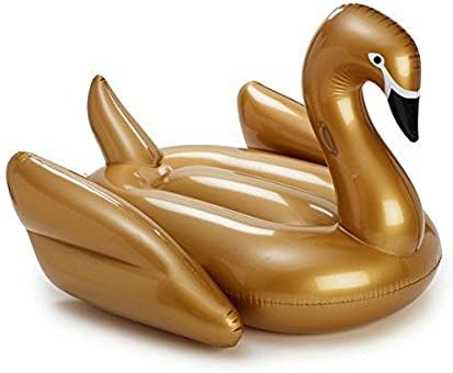 Bojetal Giant Golden Swan Pool Float 76" Inflatable Float Toy - Summer Outdoor Swimming Pool Lounge Raft