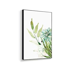 Framed Canvas Home Artwork Decoration Succulent Plant Canvas Wall Art for Living Room, Bedroom - 16x24 inches