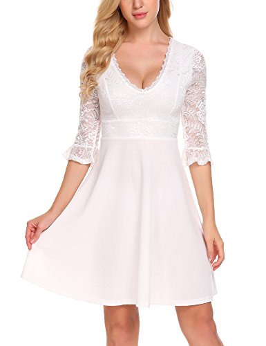 Womens Sexy V Neck Lace Flare Short Party Skater Dress | Desertcart Gibraltar Womens Sexy V Neck Lace Flare Short Party Skater Dress | Desertcart Gibraltar