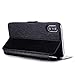 Kintaz Women Girls Flip Case Cover Leather Wallet Magnetic Case Cover Skin for iPhone Xs 5.8inch/Max 6.5inch/XR 6.1inch (iPhone XR 6.1inch, Black)