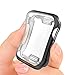 Leotop Compatible with Apple Watch Case 44mm 40mm, Soft Flexible TPU Plated Protector Bumper Shiny Cover Lightweight Thin Guard Shockproof Frame Compatible for iWatch Series 5 4 (Black, 44mm)