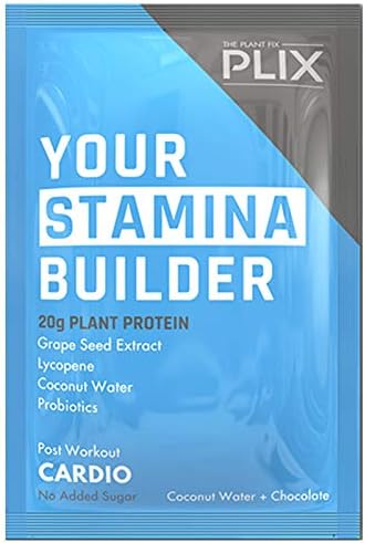 Plix The Plant Fix Cardio Vegan Post Workout Plant Protein (2 kg), Coconut Chocolate Flavour, Antioxidants, Probiotics, 20 g Plant Protein, 465g Electrolytes (Pack Of 4)