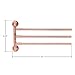 3 Prong Swing Arm Towel Bar - Wall Mounted Stainless Steel Bathroom Towel Rack by Mindful Design (Copper, 13 Inches)