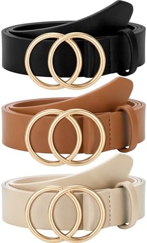 TRIWORKS 2 Pack Women Leather Belt for Jeans Pants Fashion  display picture 3