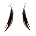 Lureme Bohemian Style Brown Feathers Dangle Earrings (02004756) (Brown)