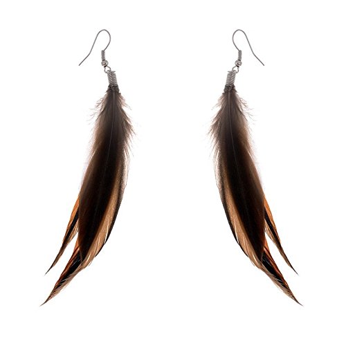 Mia Feather Earrings, Red, 1 Ounce Beauty