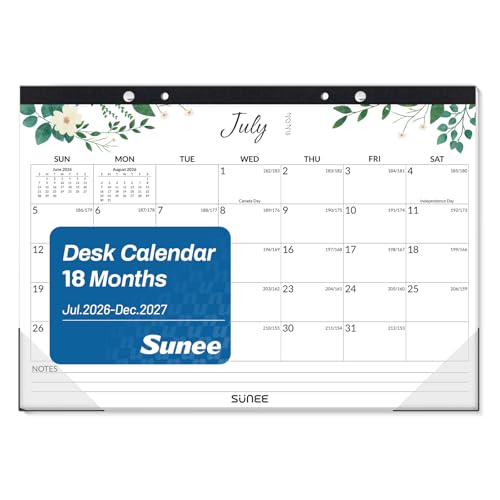 SUNEE Desk Calendar 2026-2027 Greenery