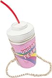 Buenocn Unicorn Tears Fountain Drink Cross Body Bag Chain Purse Shy777 (purple)