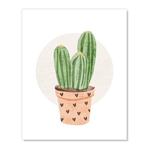 Handcrafted Original Cactus Illustration Print - Succulent in Terra Cotta Pottery (8x10 inches)