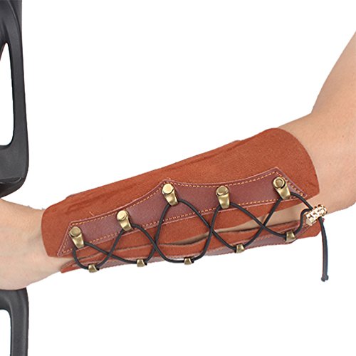 XTACER 7" Adult Unisex Traditional Arm Protector Guard, Protect Arm for Shooting Hunting Archery Right or Left Hand Shooters (Brown-Leather)