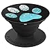 light Blue color Dog Paw Print on a Black Pattern PopSockets Adhesive PopGrip