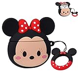 Mulafnxal Compatible with Airpods 1&2 Case, Cute Cartoon Character Silicone Airpod Funny Cover,Kawaii Fun Cool Design Skin,Fashion Animal Designer Cases for Girls Teens Boys Air pods (Q Minnie Mouse)