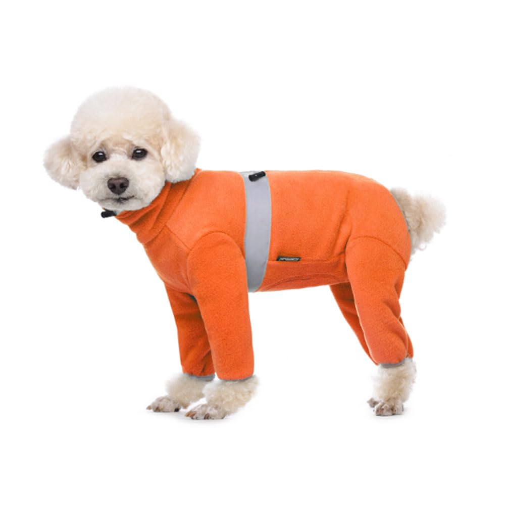 BT Bear Winter Dog Coat,Adjustable Pet Warm Onesie Thickens Warmth Fleece Jumpsuit Clothes Pajamas Costume Apparel for Small Dogs Medium Dogs (XL, Orange) — image 1
