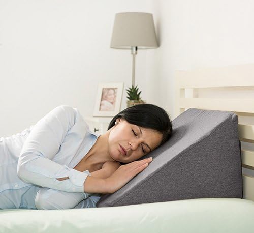 Matching Bedrooms Flex Foam 'Ava' Bed Wedge Support Cushion with Removable Pewter Wool Effect Cover