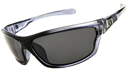 Nitrogen Men's Rectangular Sports Wrap 65mm Clear Polarized Sunglasses