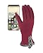 Spiritlele Magic Touch Screen Gloves Thermal Telefingers Winter Gloves for Women (wine red)