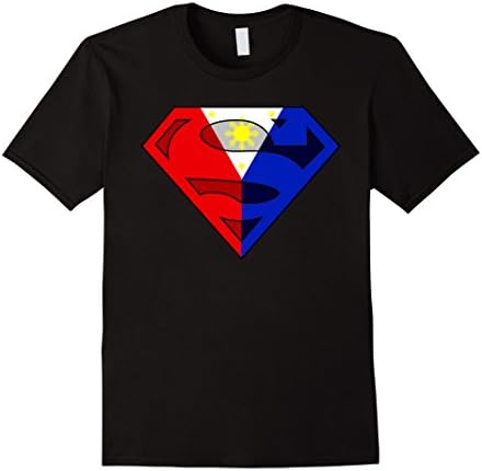 Mens Super PinoyT Shirt Philippines Flag Superhero Man Woman Kids Medium Black
