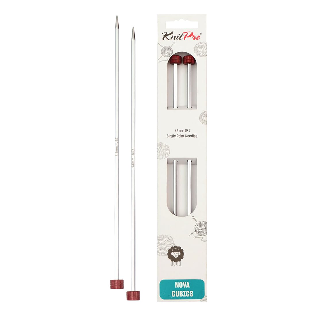 KnitPro Nova Cubics Single Pointed Needles 14" (35cm) | 4.50mm