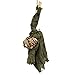 Halloween Haunters Animated Hanging Scary Mangled Barbwire Reaper Zombie Torso Prop Decoration - Moving Arms, Screams, LED Eyes - Battery Operated