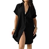 AUZURE Women Swimsuit Coverup Shirts Button Down Bathing Suit Cover Up Beachwear Blouse Dresses Top for Poolside Beach Travel