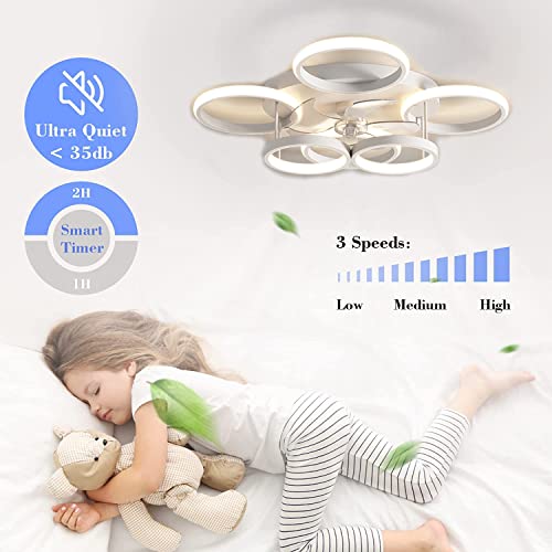 ANZHUANG Ventilateur Plafond avec lumiere, plafonnier à intensité variable 66 W avec ventilateur, avec télécommande et minuterie APP Lampe de ventilateur silencieux, pour salon chambre chambre