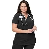Kitmaz Medical Scrub Tops for Women - Soft Stretch V-Neck Top Scrubs with 3 Pockets