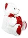 KINREX Soft Stuffed Teddy Bear - Happy Valentine's Day Bear for Girlfriend, Boyfriend, Wife, Husband - White with Red Message & Heart Pillow - 11.81