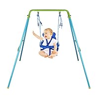 BestValue Go Folding Swing Outdoor Indoor Swing Toddler Swing with Safety Baby Seat for Baby/chirldren