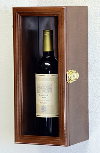 image for sfDisplay.com,LLC. Single Wine Bottle Wall Display Case Cabinet Holder