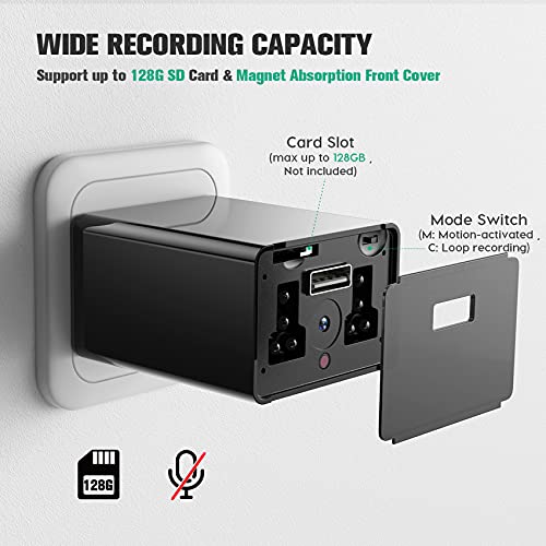 No WIFI Security Camera Night Vision Charger Camera 1080P Motion Activated Camera Plug and