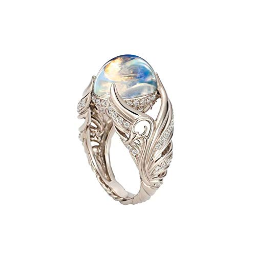 bestheart Rings,Swan Hollow Art Carved Jewelry Ring,Womens Promise Engagement Birthday Mother’s Day Jewelry Gifts for Mom Women Her (Sliver 7, 7)