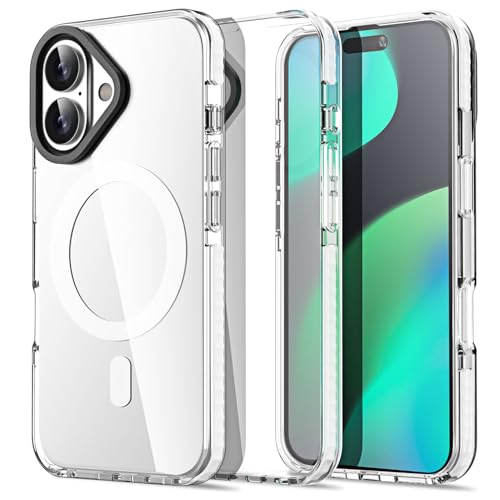 AICase Compatible with iPhone 16 Plus Case Clear Compatible with MagSafe, Magnetic Slim Thin Lightweight Transparent [Non-Yellowing] Magnet Mag Safe Protective Phone Case