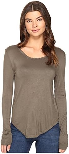 Culture Phit Women's Fifine Round Neck Long Sleeve Top Olive Shirt