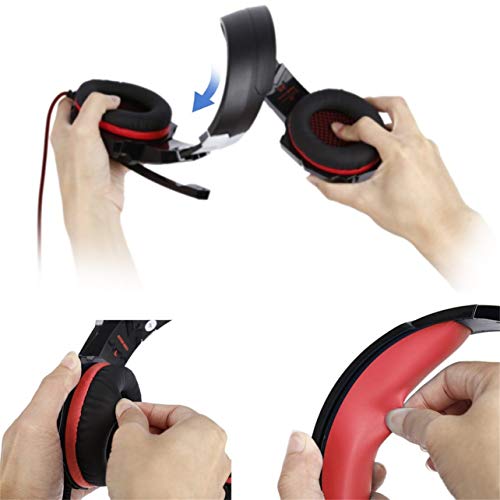 Dalkeyie G9000 Over-Ear Gaming Headset 3.5mm Game Headphone Earphone with Microphone LED Light for Laptop Tablet Mobile Phones Headband