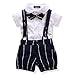 Ferenyi US Baby Boys Bowtie Gentleman Romper Jumpsuit Overalls Rompers (0-6 months, White)