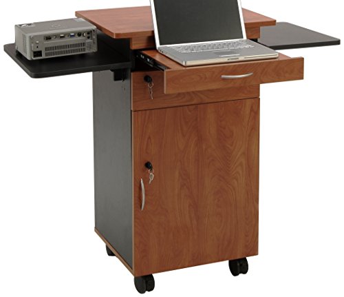 Oklahoma Sound MMC Multi Media Cart, 19" Length x 25" Width x 38" Height, Wild Cherry/Black