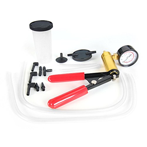 Copap 16PCS Brake Bleeder & Vacuum Pump Test Tuner Tool Kit Hand Held Vacuum Gauge for Car & Truck