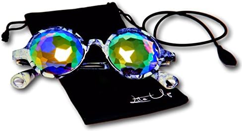 Premium Kaleidoscope Glasses BUNDLE with BONUSES From "Lite Up" For EDM, EDC, Raves, and Dance Festivals. Light Weight Frame with Many Colors