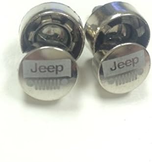 Set of 2 Jeep Laser Engraved License Plate Frame Logo Steel Metal Anti Theft Or Removable Screw Cap