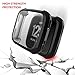 3 Packs Case Compatible Fit bit Versa, Pedfsy Soft Ultra Slim Full Cover [Scratch-Proof] Screen Protector Rugged Case for Fit bit Versa, Clear, Black, Silver