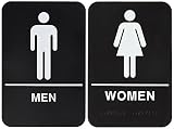 Bundle - 2 items: Men and Women Restroom Sign Black/White - ADA (Original Version) (Original Version)
