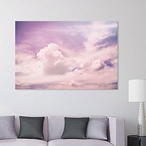 Canvas Wall Art - Clouds in The Sky at Sunset - Giclee Print Gallery Wrap Modern Home Art Ready to Hang - 12x18 inches